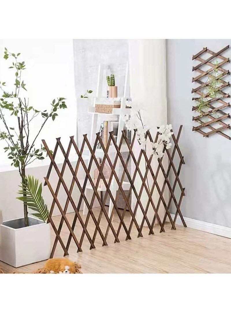 Generic 𝐅𝐅𝐃 Expandable Wooden Garden Fence Trellis – Natural Wood Lattice Panel for Climbing Plants, Outdoor Decorative Screen, Adjustable Wall-Mounted Plant Support for Garden, Balcony, Indoor & Outdoor Use  - Image 3