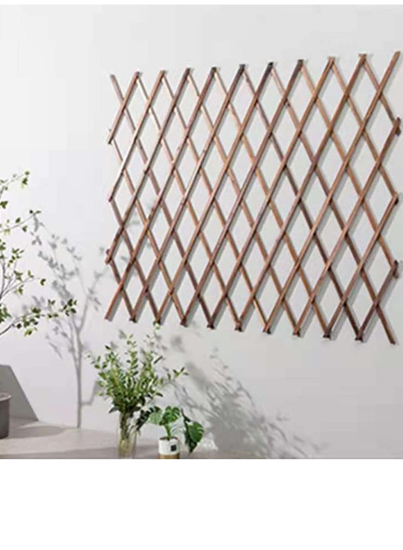 Generic 𝐅𝐅𝐃 Expandable Wooden Garden Fence Trellis – Natural Wood Lattice Panel for Climbing Plants, Outdoor Decorative Screen, Adjustable Wall-Mounted Plant Support for Garden, Balcony, Indoor & Outdoor Use  - Image 4