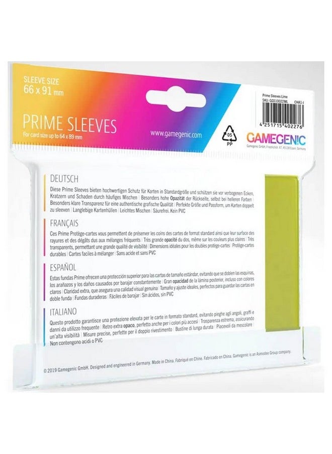 Gamegenic Prime Sleeves: Lime  - Image 2