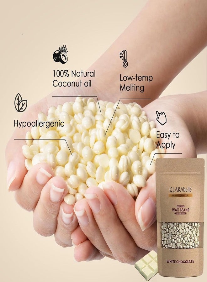 CLARABELLE PROFESSIONALS Unisex Adult Hair Removal Brazilian Hard Wax Beans For Face, Eyebrow, Back, Chest, Bikini Areas, Legs, Arms And Beards | White Chocolate (White Chocolate, 100 Gram) - Image 2