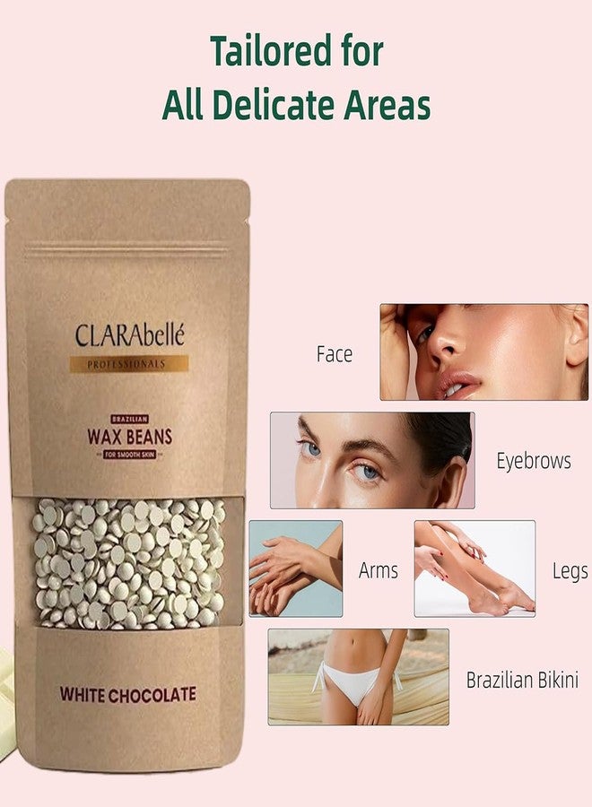 CLARABELLE PROFESSIONALS Unisex Adult Hair Removal Brazilian Hard Wax Beans For Face, Eyebrow, Back, Chest, Bikini Areas, Legs, Arms And Beards | White Chocolate (White Chocolate, 100 Gram) - Image 4