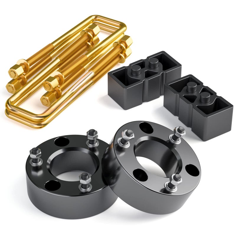 KSP F150 Leveling Lift Kits 3F2R 3 Front and 2 Rear Full Suspension Kit for 20042020 F150 2WD 4WD 2x2 4x4 Whole Set Aluminum Lift Spacer Lift Block and Steel Extended U Bolts