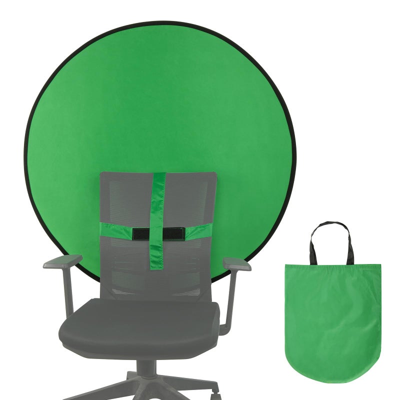Cosmos 1 Pc Green Screen Backdrop 43 in 110 cm Diameter Foldable Portable Photography Background Green Screen Chroma Key Backdrop for Photography Photo Video Studio Live Streaming Video Meeting - Image 2