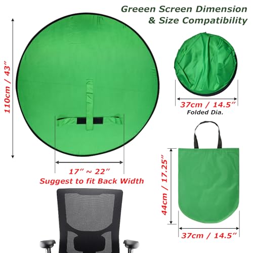 Cosmos 1 Pc Green Screen Backdrop 43 in 110 cm Diameter Foldable Portable Photography Background Green Screen Chroma Key Backdrop for Photography Photo Video Studio Live Streaming Video Meeting - Image 3