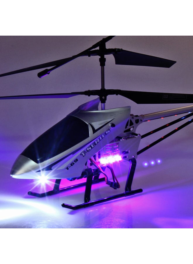 Remote Control Aircraft 3.5 Pass-through Fall-resistant Lighting Alloy Oversized Remote Control Helicopter Aviation Model Children's Toys-Color:B Red-Specifications:Four Electric Package-three Spare Batteries