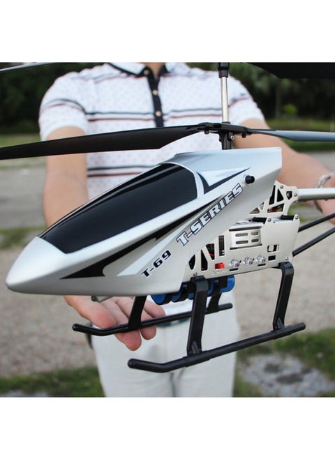 Remote Control Aircraft 3.5 Pass-through Fall-resistant Lighting Alloy Oversized Remote Control Helicopter Aviation Model Children's Toys-Color:B Red-Specifications:Four Electric Package-three Spare Batteries