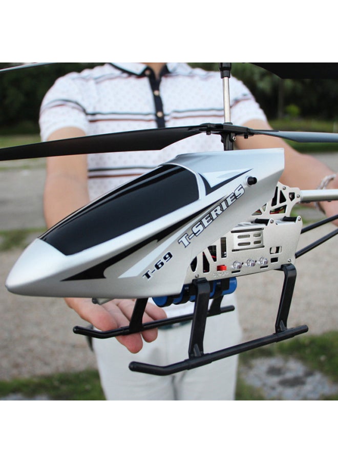 Remote Control Aircraft 3.5 Pass-through Fall-resistant Lighting Alloy Oversized Remote Control Helicopter Aviation Model Children's Toys-Color:B Red-Specifications:Four Electric Package-three Spare Batteries