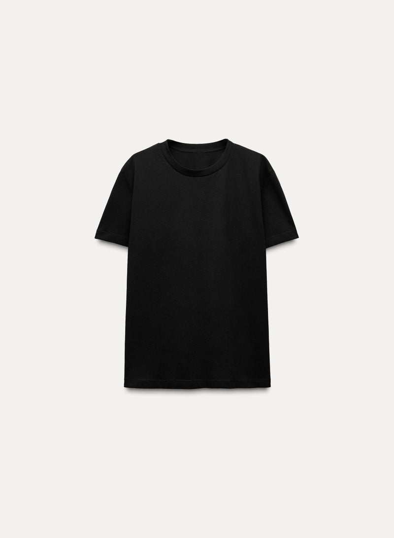 Black T-Shirt for Women – REGULAR FIT- ROUND NECK - NORMAL LENGTH - SHORT SLEEVES - Image 4
