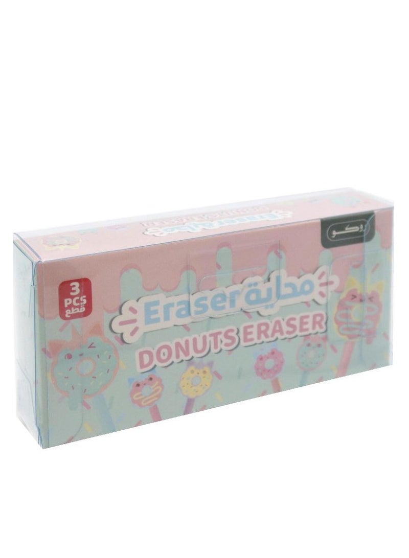 ROCO Rubber Eraser Donuts - 2 Designs Assorted Color - Image 3