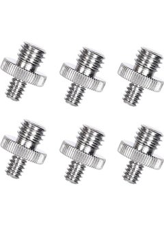 EasyLife 6 Pieces 1/4" Male to 3/8" Male Threaded Screw Adapter Tripod Screw Adapter Double Head Stud Converter Compatible with Camera Cage Mono pod Ball head Light Stand  - Image 1