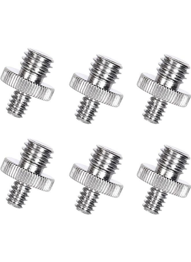 EasyLife 6 Pieces 1/4" Male to 3/8" Male Threaded Screw Adapter Tripod Screw Adapter Double Head Stud Converter Compatible with Camera Cage Mono pod Ball head Light Stand  - Image 1