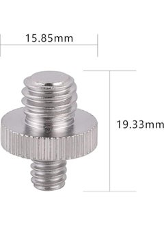 EasyLife 6 Pieces 1/4" Male to 3/8" Male Threaded Screw Adapter Tripod Screw Adapter Double Head Stud Converter Compatible with Camera Cage Mono pod Ball head Light Stand  - Image 2