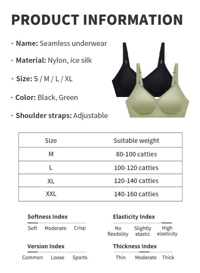Realfrog Pack of 2 Women’s Shapewear T-Shirt Bra, No Steel Ring Bras, Machine Washable Shapewear, Adjustable Gathering T hree-dimensional（L） - Image 3