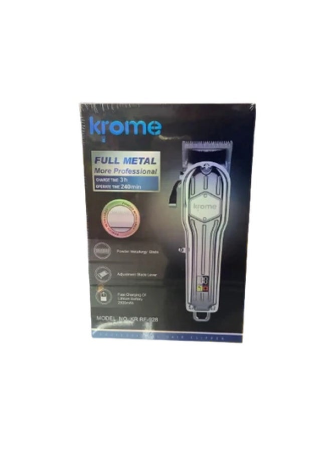 كروم كـروم ماكينة حلاقة وتشذيب شعر وذقن بجودة احترافية ممتازة للاستخدام في الصالون والعناية الشخصية – رقم الموديل: KR RF-928 - Image 2