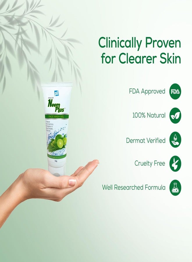 Pil Neem Plus Face Wash Gel | Face Wash Gel for Acne, Pimpled & Oily Skin | Clear & Smooth Radiant Skin | 50 gms each (Pack of 3) - Image 2
