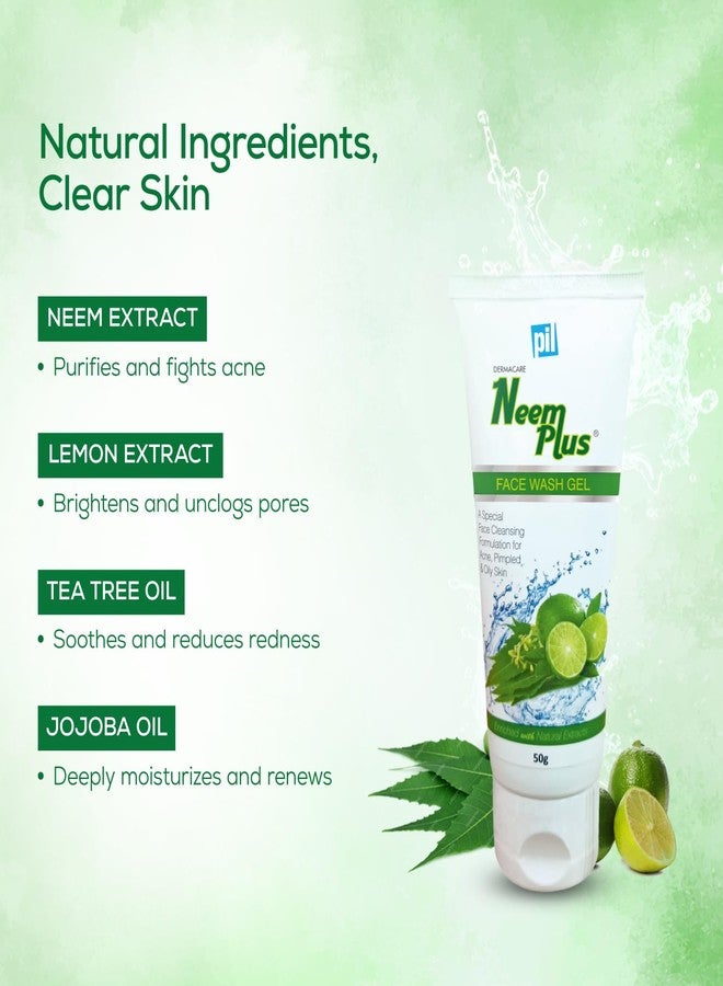 Pil Neem Plus Face Wash Gel | Face Wash Gel for Acne, Pimpled & Oily Skin | Clear & Smooth Radiant Skin | 50 gms each (Pack of 3) - Image 5