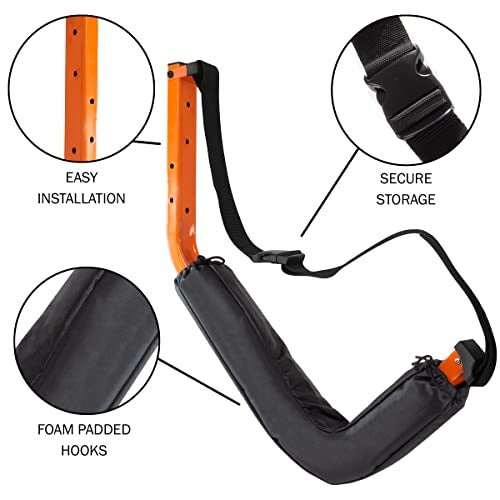 RAD Sportz Kayak Storage Hooks - Set of 2 Wall Mount Garage Hangers - 125lbs Capacity Rack for Paddleboards, Surfboards, or Snowboards by Rad Sportz (Orange) - Image 2