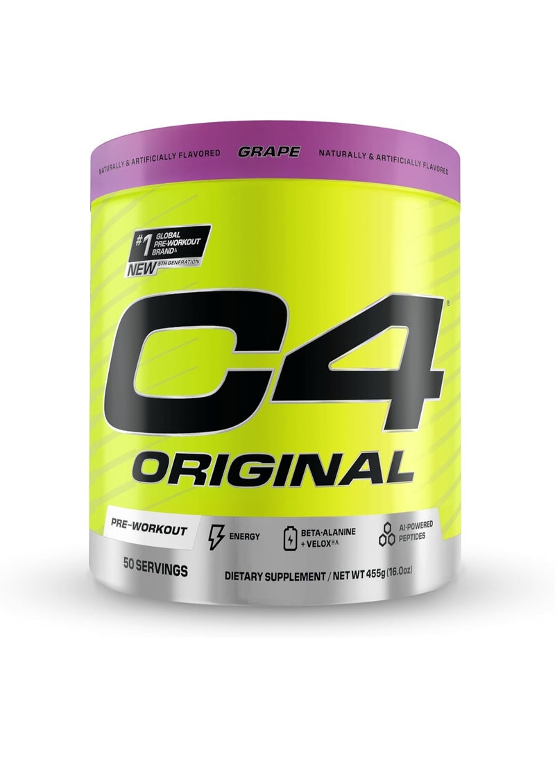 سي4 مسحوق Cellucor C4 Original المخصص للاستخدام قبل التمرين، بنكهة العنب - 50 حصة - Image 1