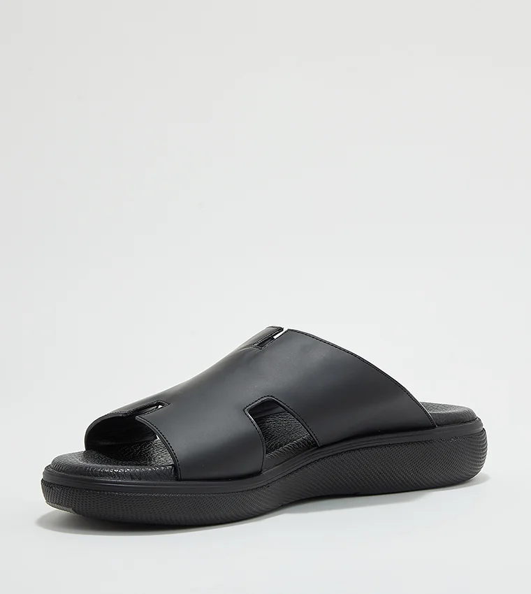 ستيف مادن STHT-06 Black Men's Comfort Sandals