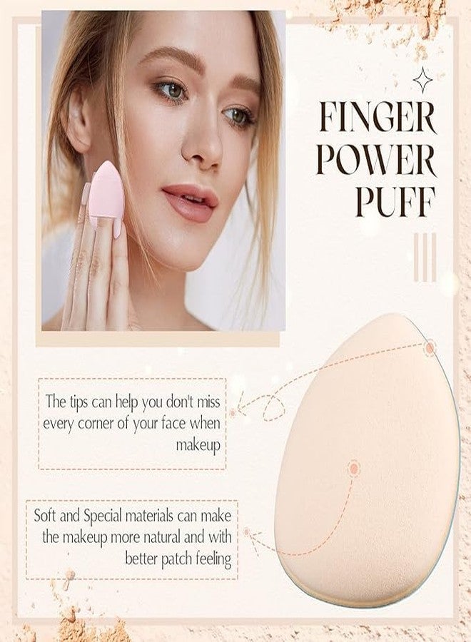 RIANZ 6 Pcs Finger Mini Makeup Puff Sponge Soft Beauty Makeup Blender for Foundation, Face Powder, Under Eye Setting, Concealer, Repair Cream, Cosmetic Tool - Image 2
