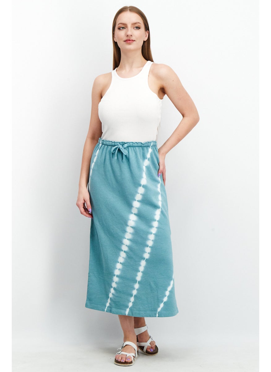 Splendid - Women Tie Dye Maxi Skirt, Emerald Bay - Image 1