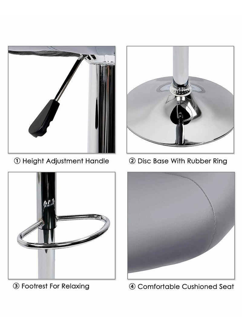 SET OF 2 Modern Adjustable Counter Height Barstools
