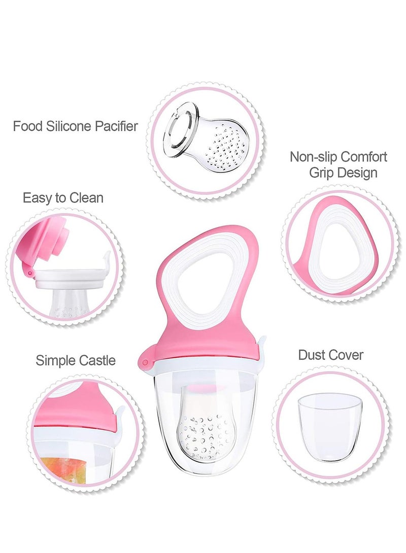 2-Piece Baby Fruit Feeder Pacifier Baby Food Feeder with 3 Pcs Replacement Pouches BPA Free Soft Teether Infant Teething Toy in Appetite Stimulation  - Image 5