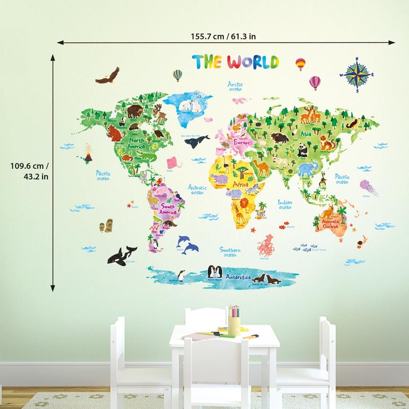 Decowall Animal World Map Wall Decals - Image 5