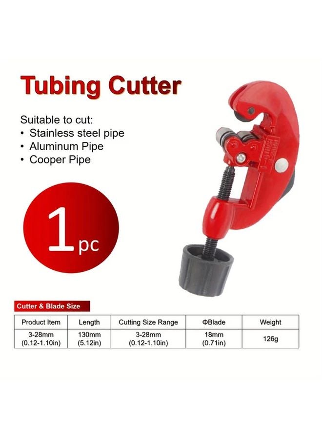 3 مجموعة قاطعة أنابيب 28 مم شفرة من الفولاذ الكربوني مع قرص كاشط 1 مجموعة مبشرة أنابيب - Image 4