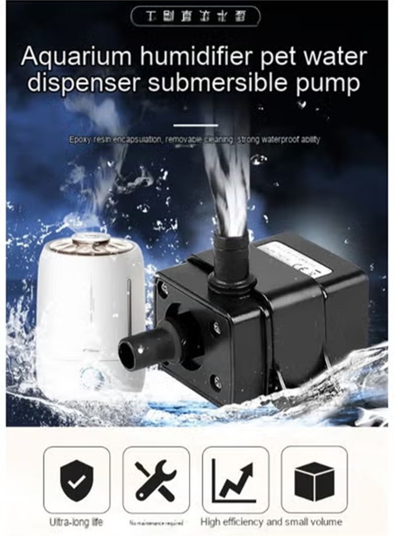 ANSELF Silent Mini DC5V Brushless Submersible Pump Aquarium Waterproof Fountain Water Circulation 220L/H 5W Head 3M 0~100℃  - Image 5