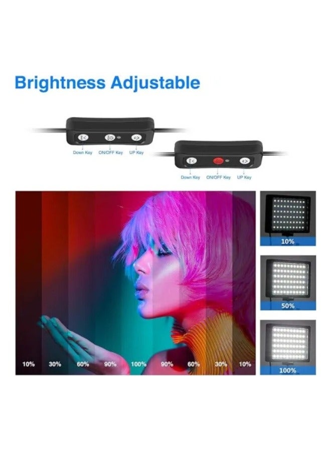 نيوير نيور ز سي-10 إس 2 قطع مجموعة إضاءة LED احترافية USB للطاولة – قابلة للتعتيم 5600K مع حوامل ثلاثية قابلة للتعديل ومرشحات ألوان للتدوين المرئي والتصوير والبث المباشر - Image 3