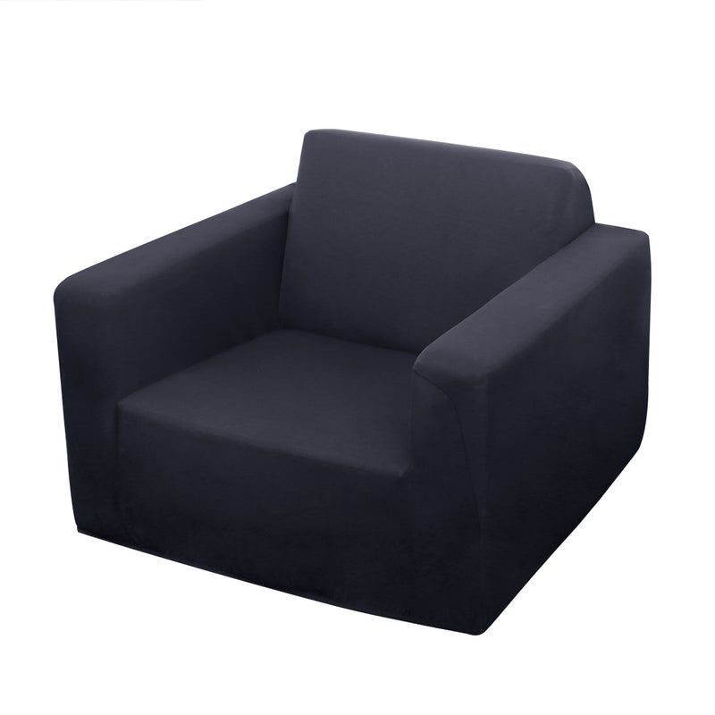 One-seat High Elasticity Anti- Chair Covers Sofa Cover Slipcover Couch (Black) - Image 1