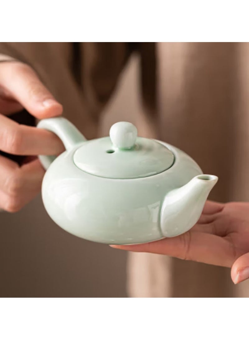 Jingke Travel Kung Fu Tea Set Large Capacity Outdoor Tea Cup 1 Pot 3 Cups Color Glaze Orange Portable - Image 5