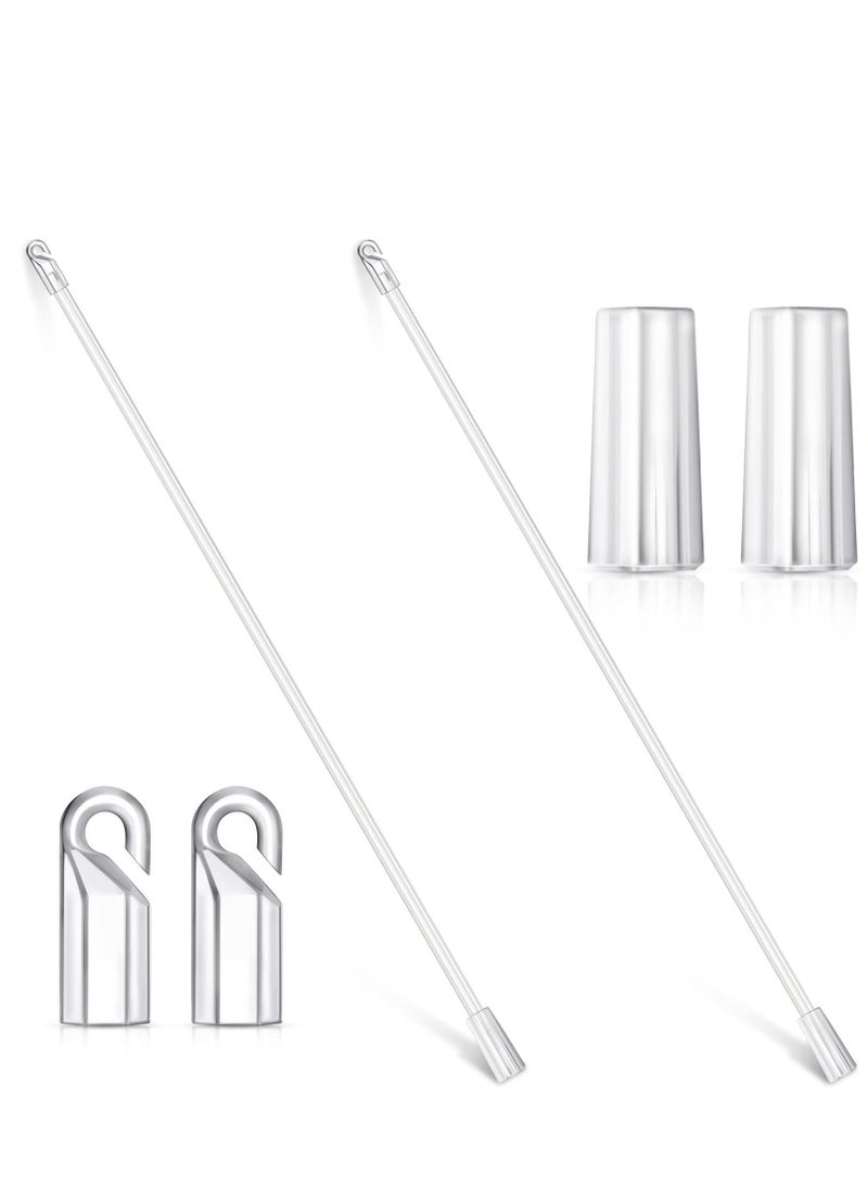كابتن تيك 12 Inches 12 piece set Blind Wand Vertical, Blinds Replacement Parts Blind Rod with Hook and Grip Clear Plastic, Blind Opener Long Window Blind Stick Tilt Rod - Image 1