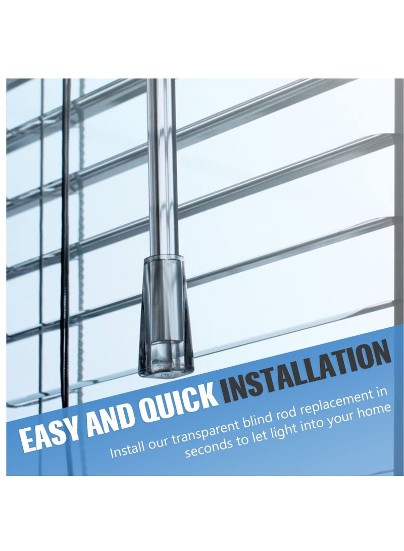 كابتن تيك 12 Inches 12 piece set Blind Wand Vertical, Blinds Replacement Parts Blind Rod with Hook and Grip Clear Plastic, Blind Opener Long Window Blind Stick Tilt Rod - Image 4