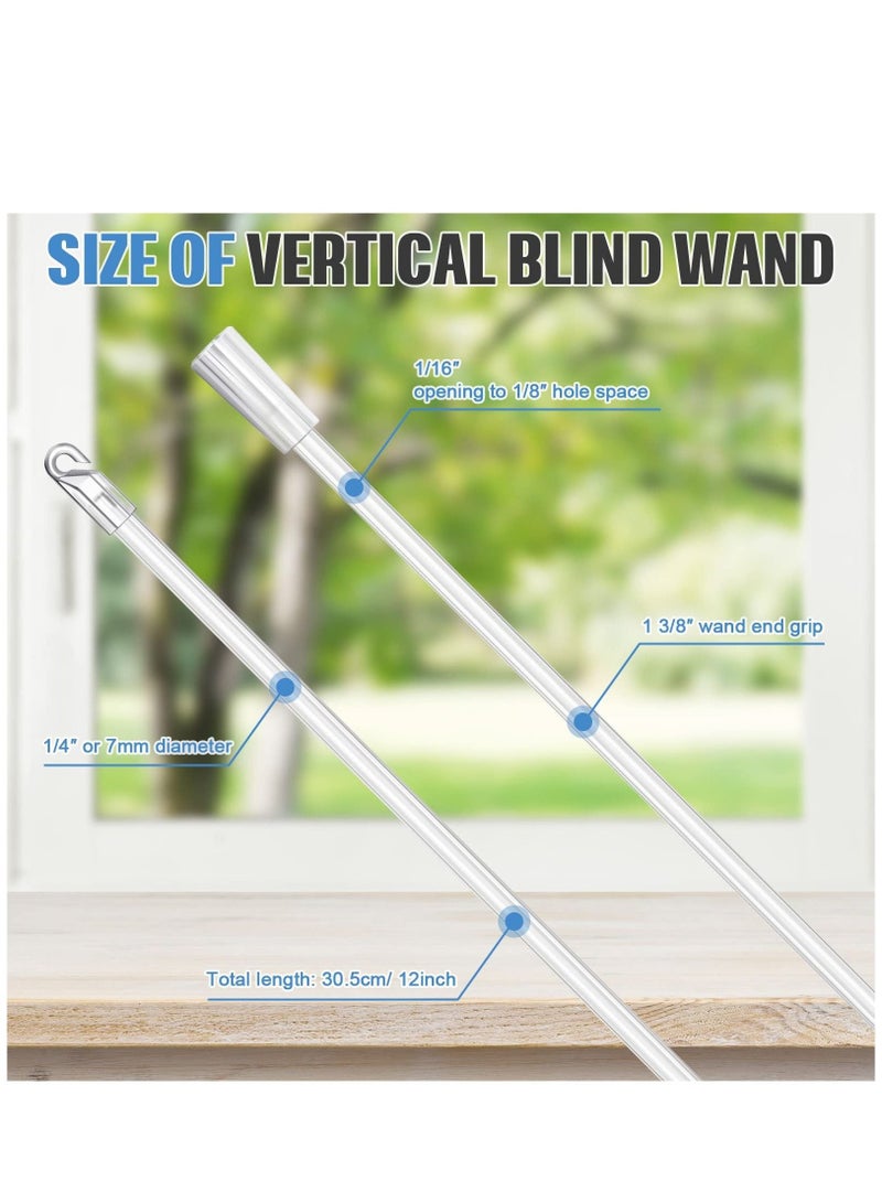 كابتن تيك 12 Inches 12 piece set Blind Wand Vertical, Blinds Replacement Parts Blind Rod with Hook and Grip Clear Plastic, Blind Opener Long Window Blind Stick Tilt Rod - Image 5