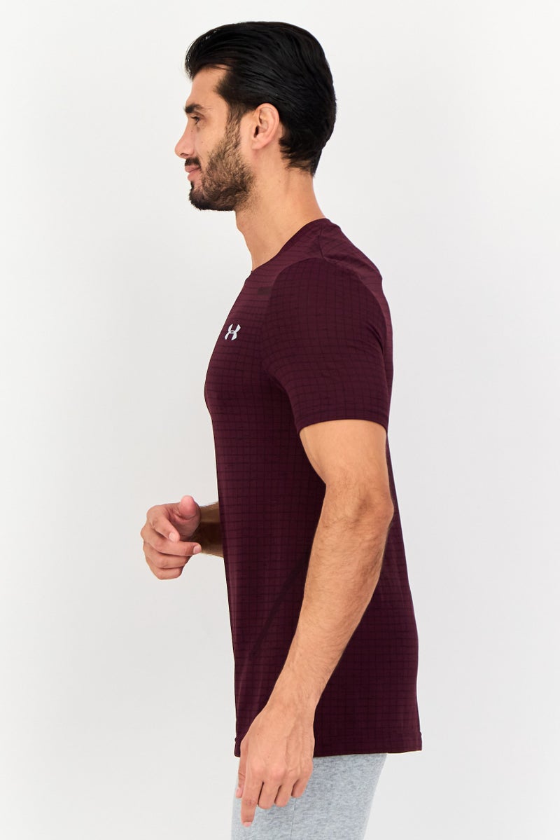 UNDER ARMOUR تي شيرت تدريب قصير الأكمام للرجال، بنفسجي - Image 2