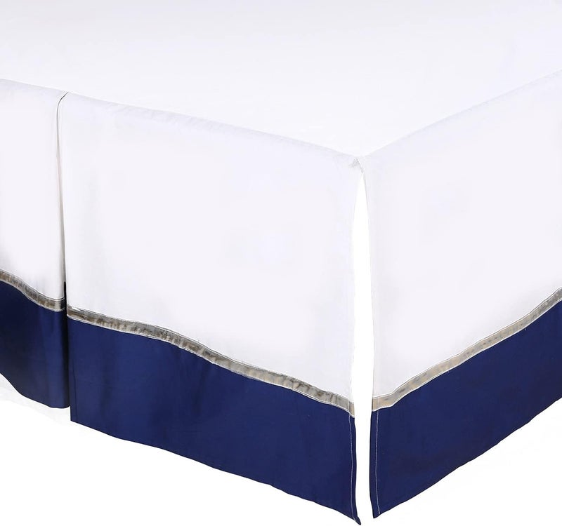 Pleated Navy Crib Dust Ruffle