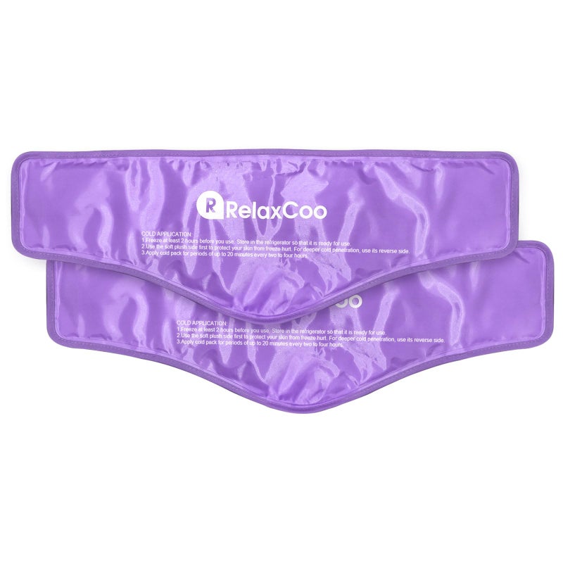 RelaxCoo Neck Ice Pack Wrap, Reusable Gel Ice Pack for Neck Shoulders, Cold Compress Therapy for Pain Relief, Injuries, Swelling, Bruises, Sprains, Inflammation and Cervical Surgery Recovery Purple-2 - Image 1