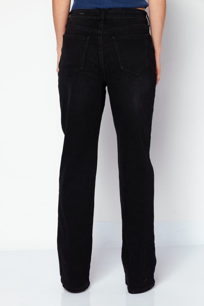 NYDJ Women Relaxed  Fit Plain Denim Jeans, Black - Image 4
