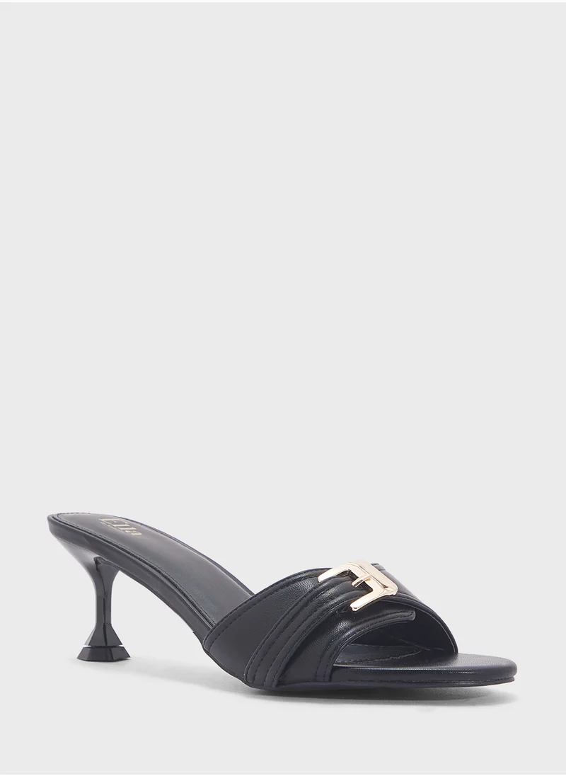 ايلا Buckle Detail Mule Heel Sandal