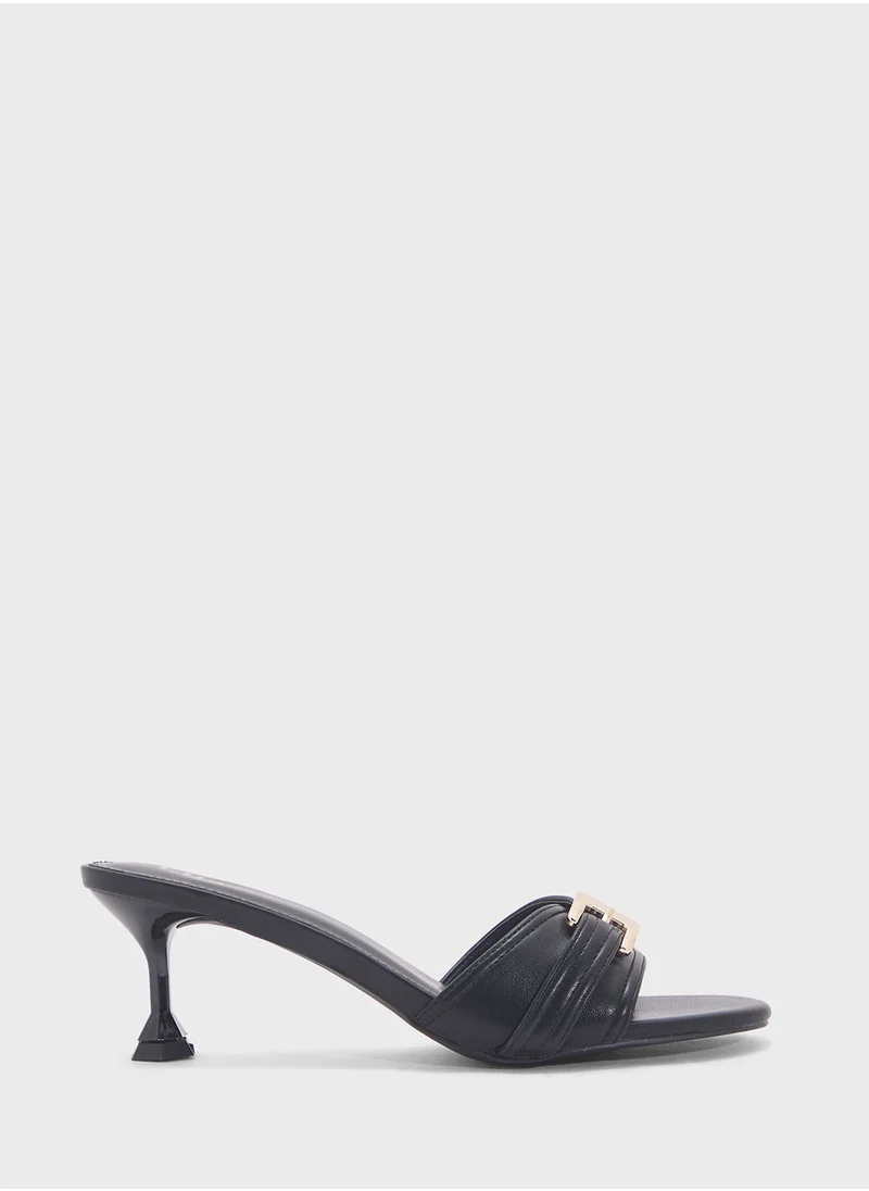 ايلا Buckle Detail Mule Heel Sandal