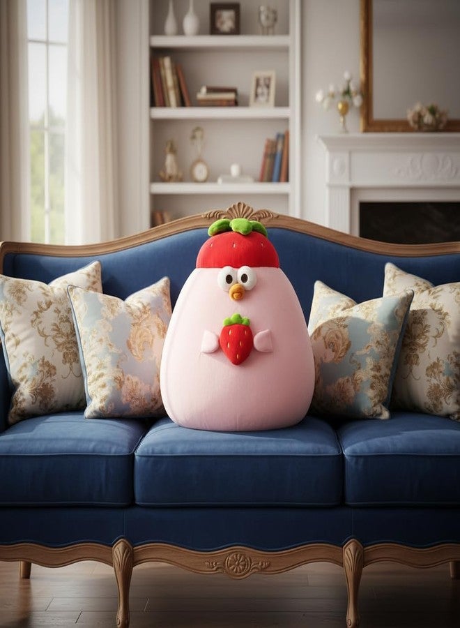MINISO 14in Strawberry Dundun Pillow - Cute Plush Cushion, Soft Cartoon Pillow for Kids & Gift - Image 2
