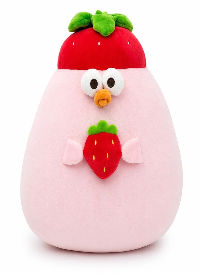 MINISO 14in Strawberry Dundun Pillow - Cute Plush Cushion, Soft Cartoon Pillow for Kids & Gift - Image 1