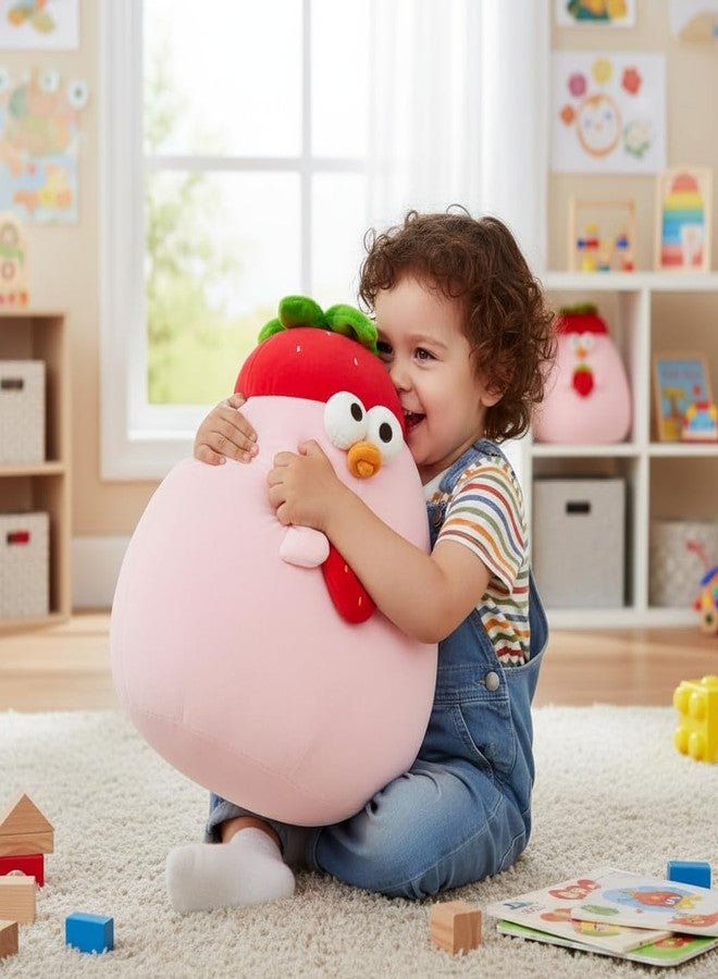 MINISO 14in Strawberry Dundun Pillow - Cute Plush Cushion, Soft Cartoon Pillow for Kids & Gift - Image 4