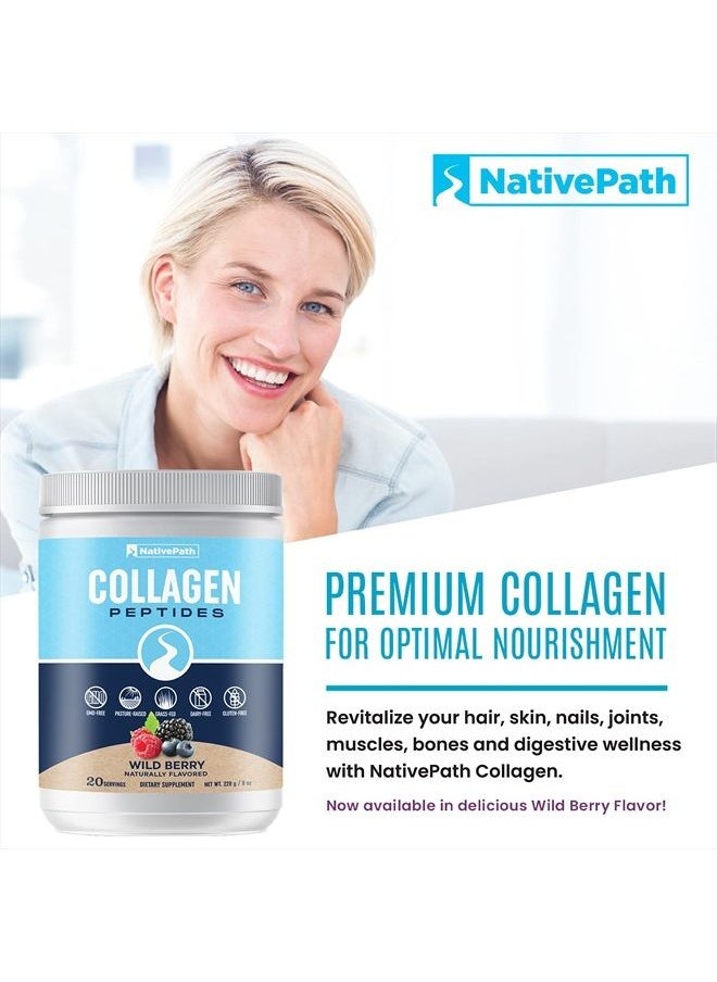 NativePath - Wild Berry Collagen Peptides, 229 g, 8 oz, 20 Servings - Image 1