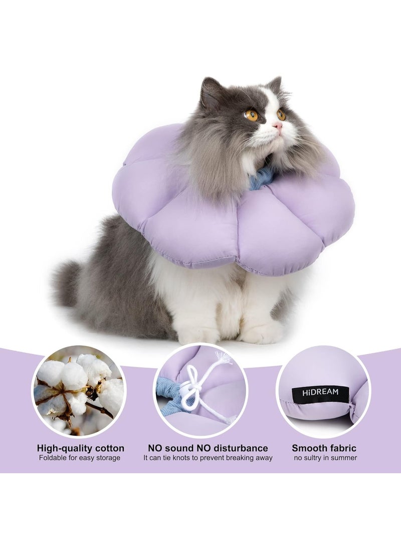 ILovhaprty Purple Flower Cat Cone Collar, Cute Waterproof Cat Recovery Collar, Anti-Bite Lick Wound Healing Safety Elizabethan e Collar for Cats All-Season Style for Cats weighing 2.5-5kg - Image 3