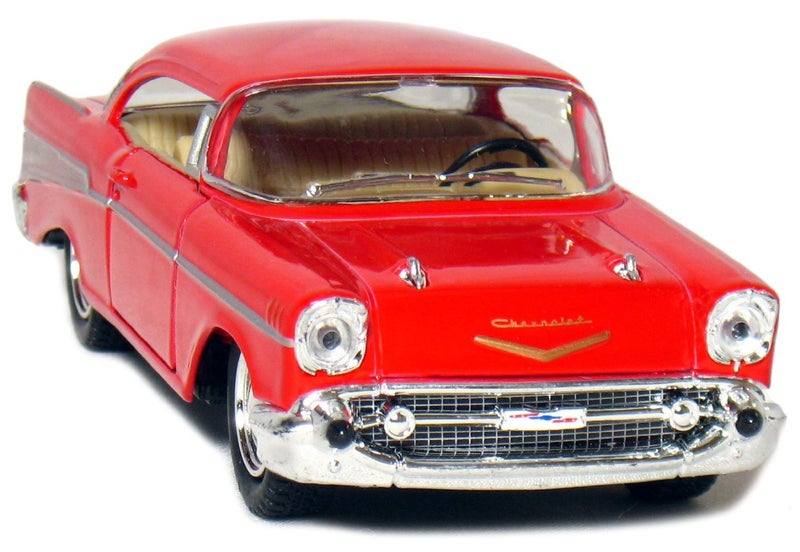 KiNSMART 1957 Chevy Bel Air Coupe 1:40 Scale 5" Die Cast Metal Classic Toy Car (Red) - Image 4