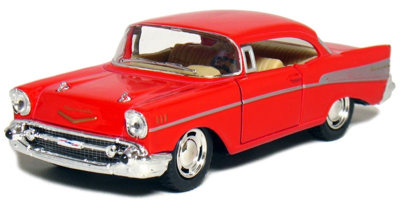 KiNSMART 1957 Chevy Bel Air Coupe 1:40 Scale 5" Die Cast Metal Classic Toy Car (Red) - Image 1