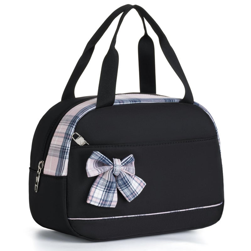 KIDNUO Lunch Bag for Women Men Cute Tote Bags Reusable Insulated Beach Box Case Large Capacity Cooler Purse for Work Picnic Travel Office Camping Handbag School Bookbag for Girls,Teen,College,Student Black - Image 1